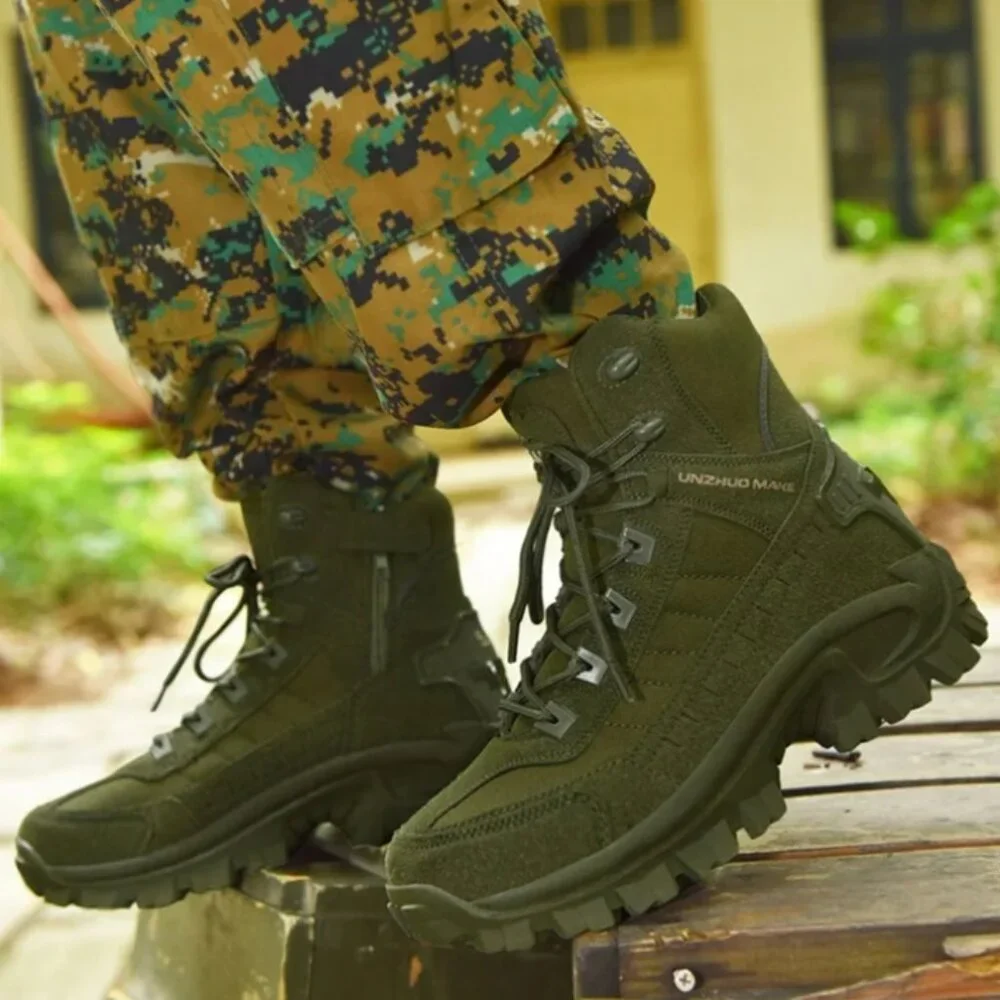 Mens Green US 9.5-11 Military Army Combat Boots High-Top Tactical Outdoor Patrol